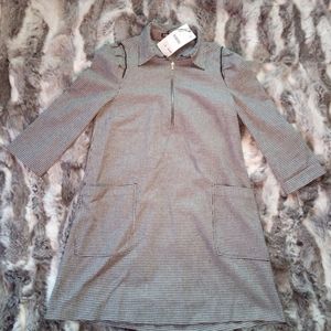 Houndstooth Collared Dress